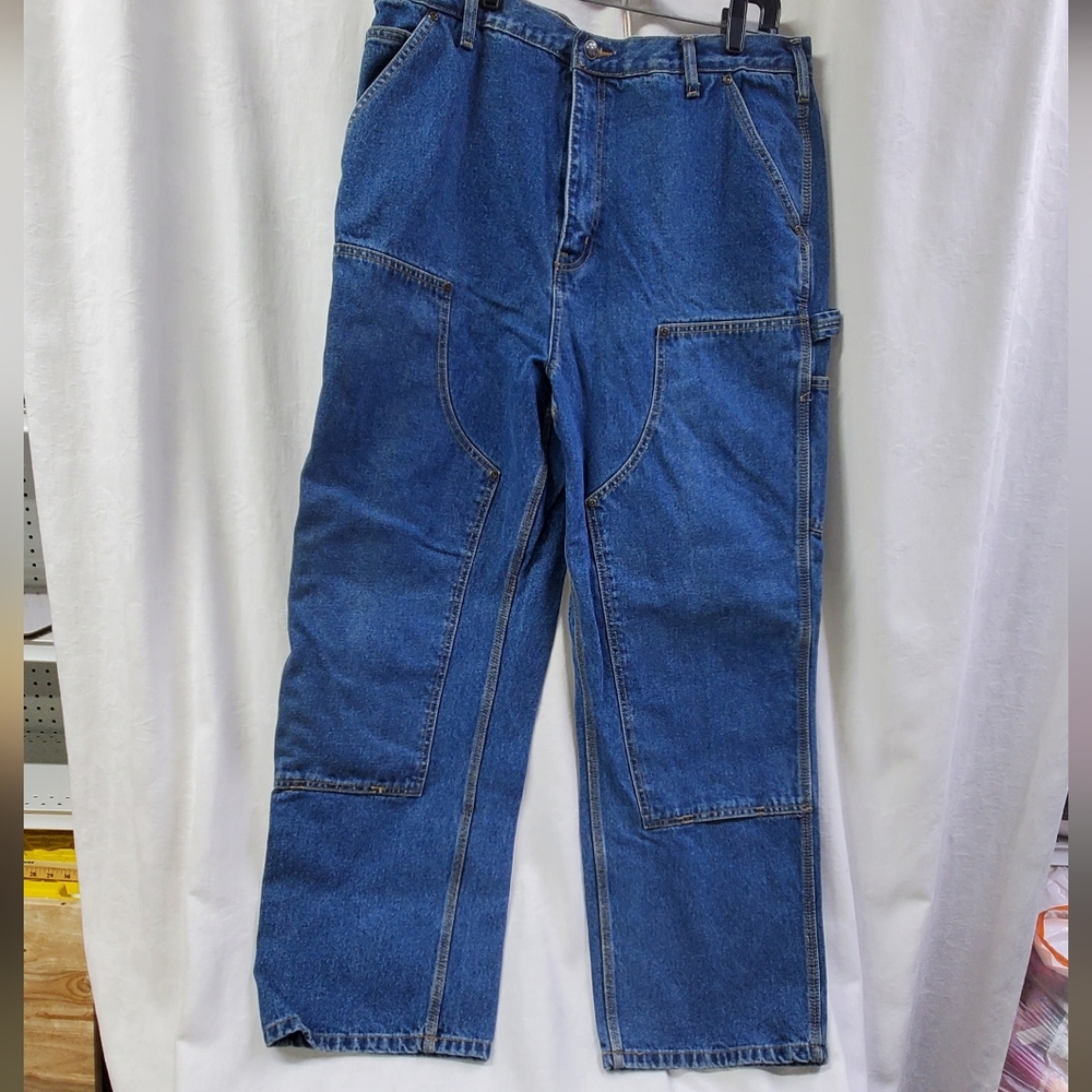 BuiltRite Men's Vintage Relaxed Rugged Heavyweight Carpenter Denim Jeans 36x30